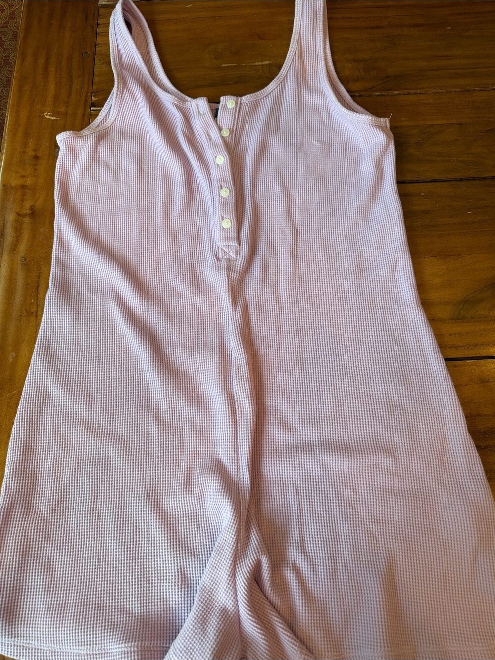 Old Navy Lavender Waffle Knit Button-Front Tank Romper